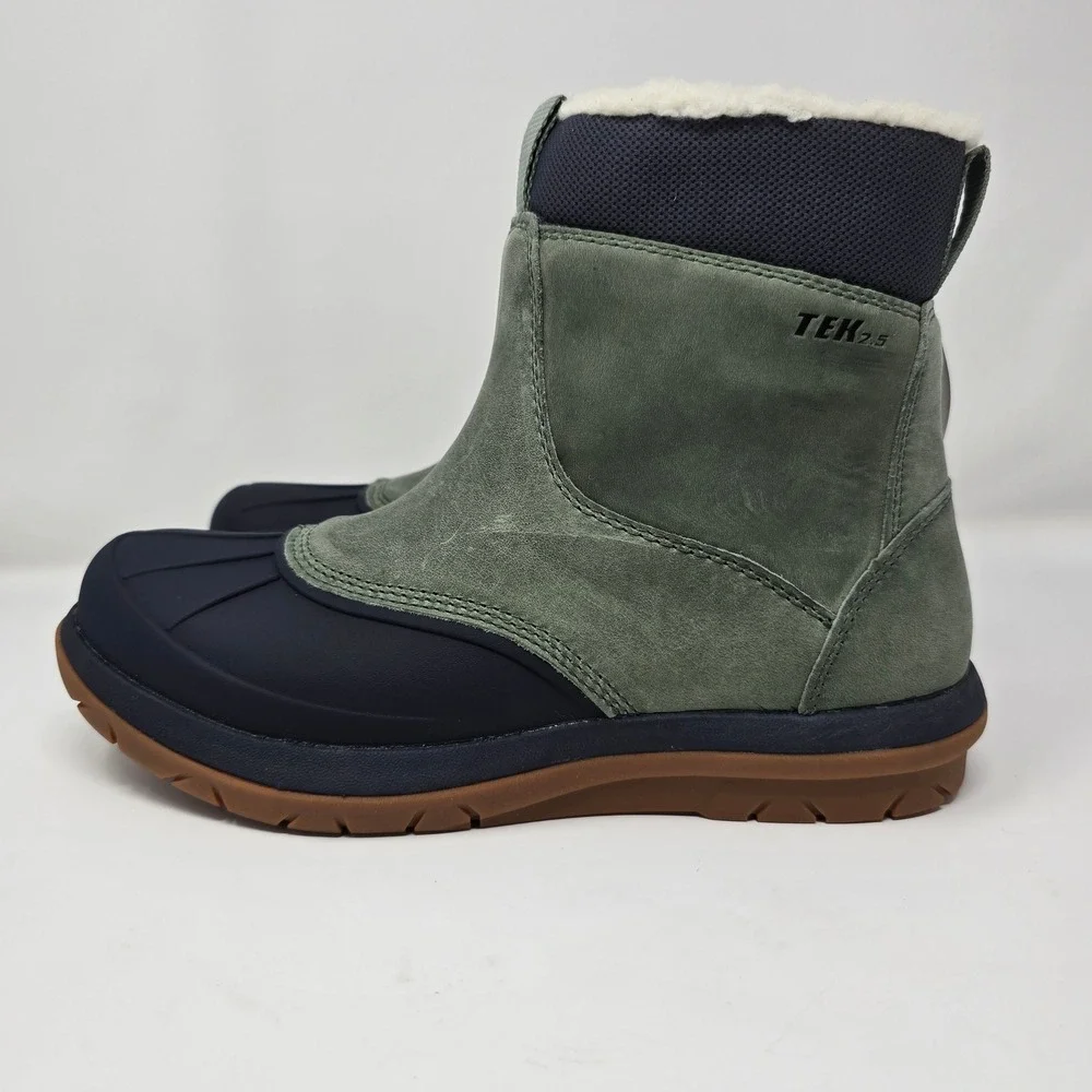 LL Bean Storm Chaser Zip 5 Women 8.5 M Waterproof Insulated Boots Green 507153